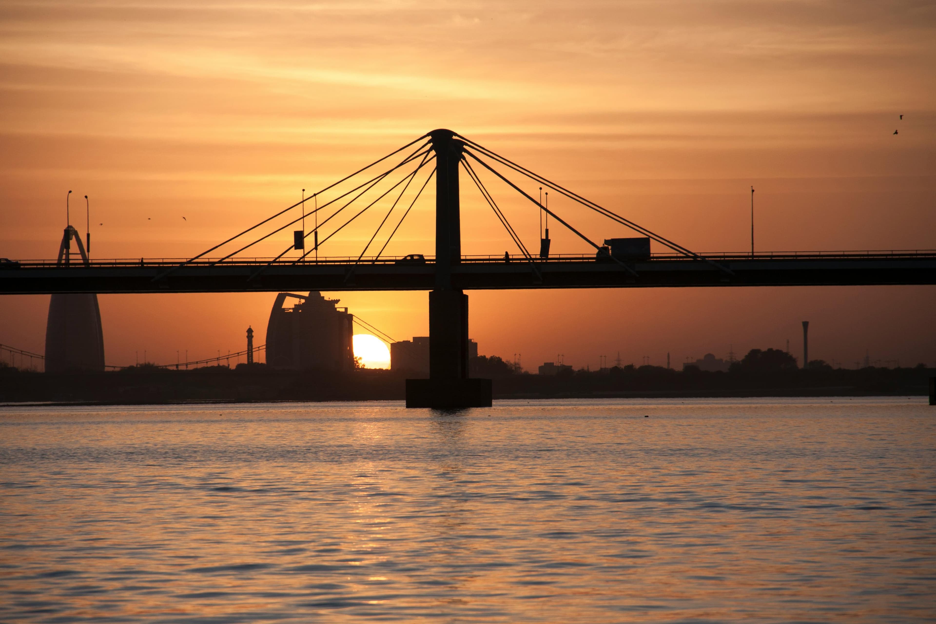 Tuti Bridge over the Nile at golden hour